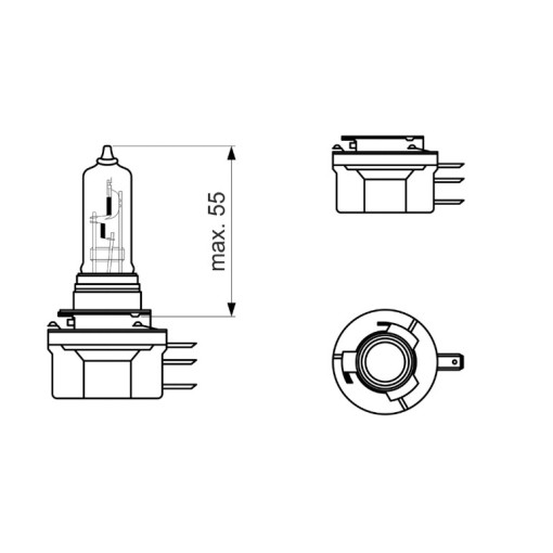 Лампа автомобильная галоген H15 (1 шт., 12 В, 55/15 Вт, тип гнезда: PGJ23T-1) BOSCH