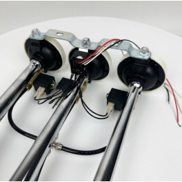 Пневмо-электрический сигнал 12V-24V хром с тремя дудками 2 мелодії 12-24V