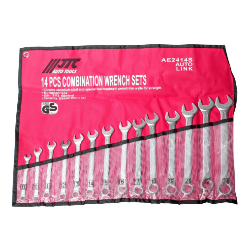 Набір ключів ріжково-накидних 8-24мм 14од. (ЄВРО-ТИП)