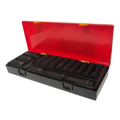 Набір головок ударних глибоких 1/2'', 12гр. 15од.