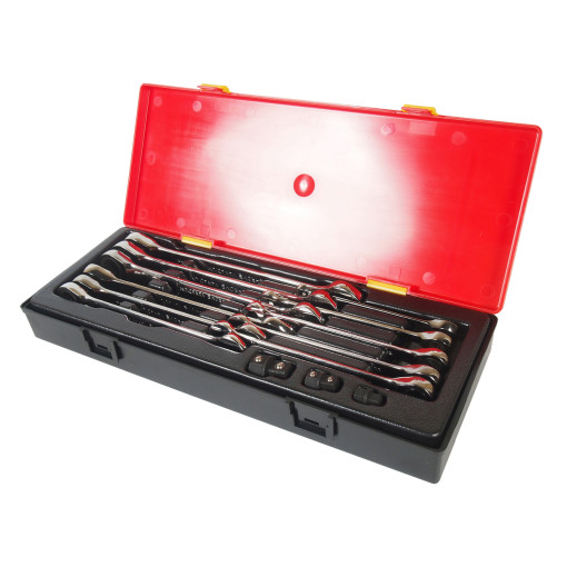 Набір ключів ріжково-накидних з тріскачкою 8-19мм 14од.