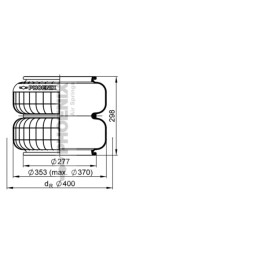 Пневморессора 2B12R с блинами (отверстия крест)