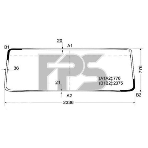 Скло ветрове DAF 150 ЗЕЛ.; 2336*776