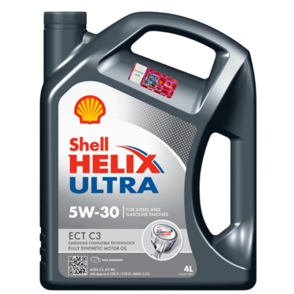 Моторна олива SHELL Helix Ultra ECT C3(4L) 5W40 API SN; ACEA C3; BMW LL-04; MB 229.31; MB 229.52; OpelOV0401547D30