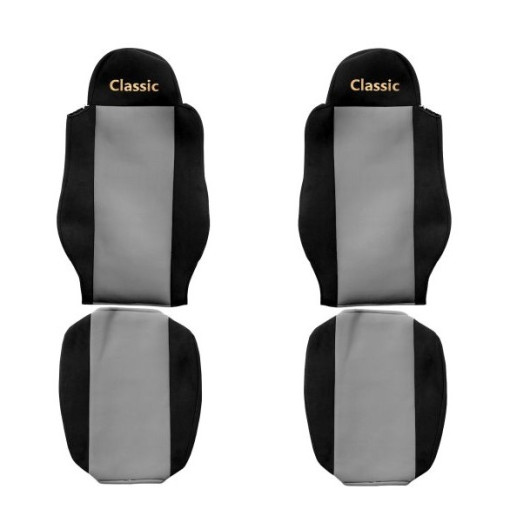 Чохлы на седения CLASSIC (серый, велюр под ремень для водителя ) MAN TGA,