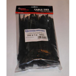 Хомут пластиковий 200X7,6  чорний 100шт./уп.