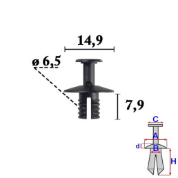 Кріплення оббивки BMW 3 F30, F31, F80, 4 F32, F33, F82, F83 10.11- 10 шт