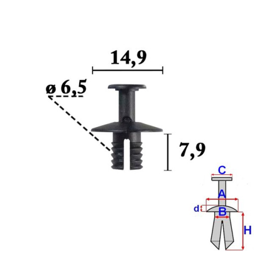 Кріплення оббивки BMW 3 F30, F31, F80, 4 F32, F33, F82, F83 10.11- 10 шт
