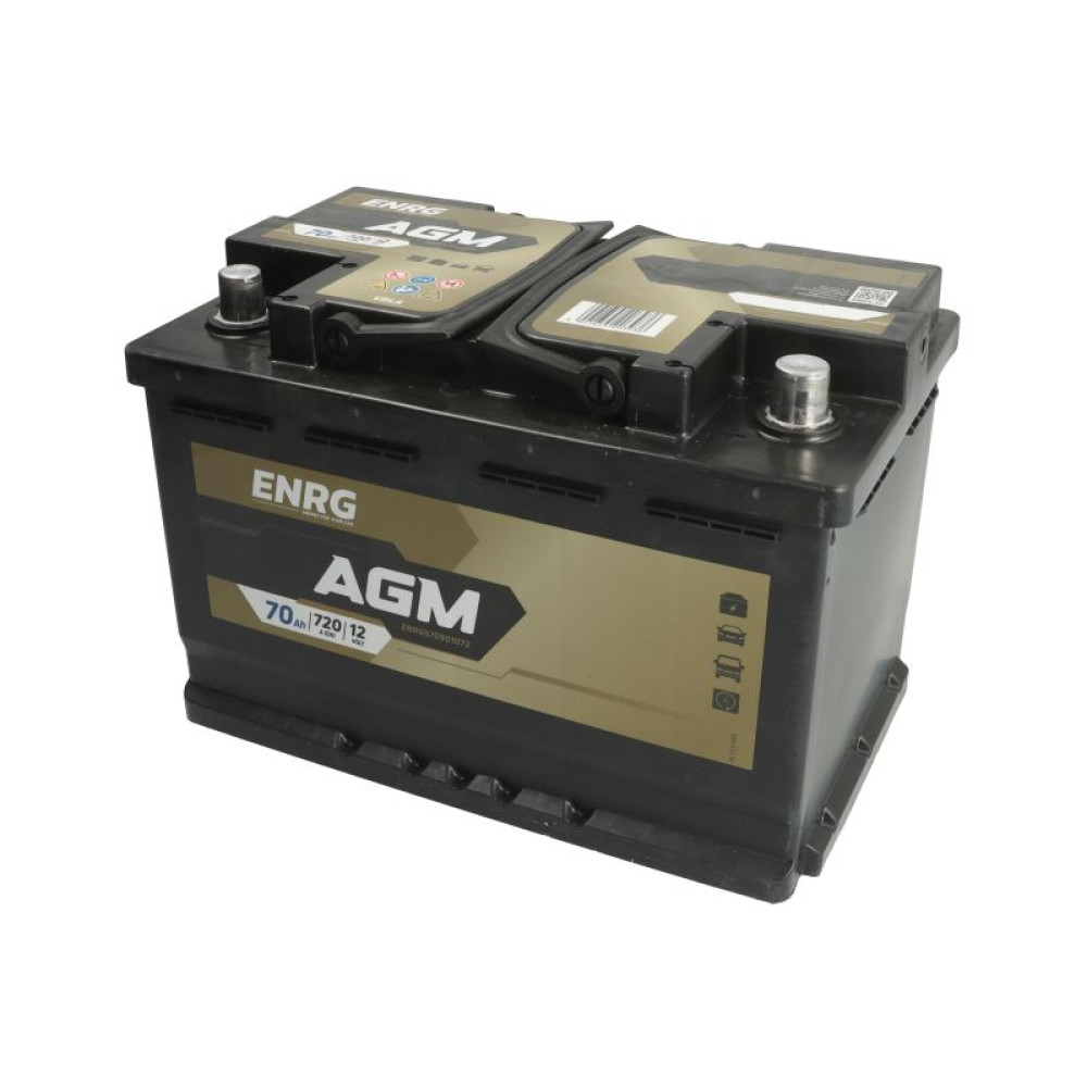 Акумулятор Energizer 12В 70Агод./720А START&STOP AGM (R+ стандартні клеми) 278x175x190 B13 - монтажний фланець 10.5мм (пусковий/agm)