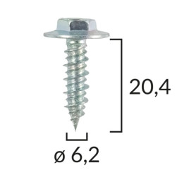 Гвинт кріплення автомобильный 6,2x19,6mm (количество в упаковке: 10 шт..)