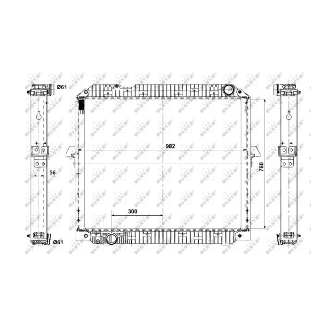 Радіатор двигуна (з рамою, висота: 760мм) EURO 6 MERCEDES ACTROS MP4 / MP5, ANTOS, AROCS 471.943-OM936.916 07.11-
