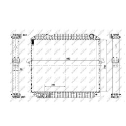 Радіатор двигуна (з рамою, висота: 760мм) EURO 6 MERCEDES ACTROS MP4 / MP5, ANTOS, AROCS 471.943-OM936.916 07.11-