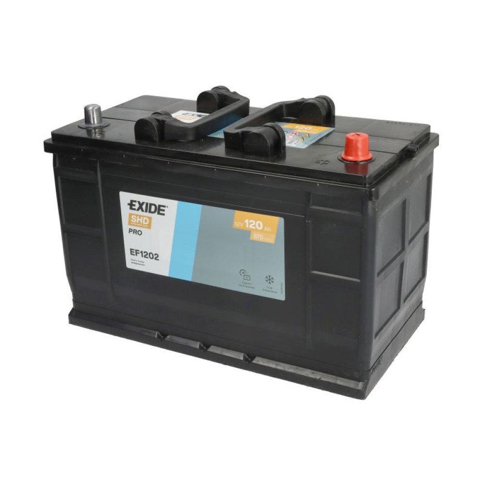 Акумулятор 12В 120Агод./870А POWERPRO (R+ Стандартні клеми) 349x175x235 B01 - монтажний фланець 10.5мм (Пусковий)